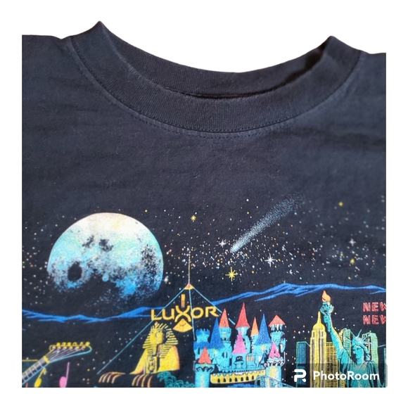 Las Vegas Scrunch Bottom t-shirt Short Sleeve- Amazing Colorful  Graphic Womans - Picture 4 of 8